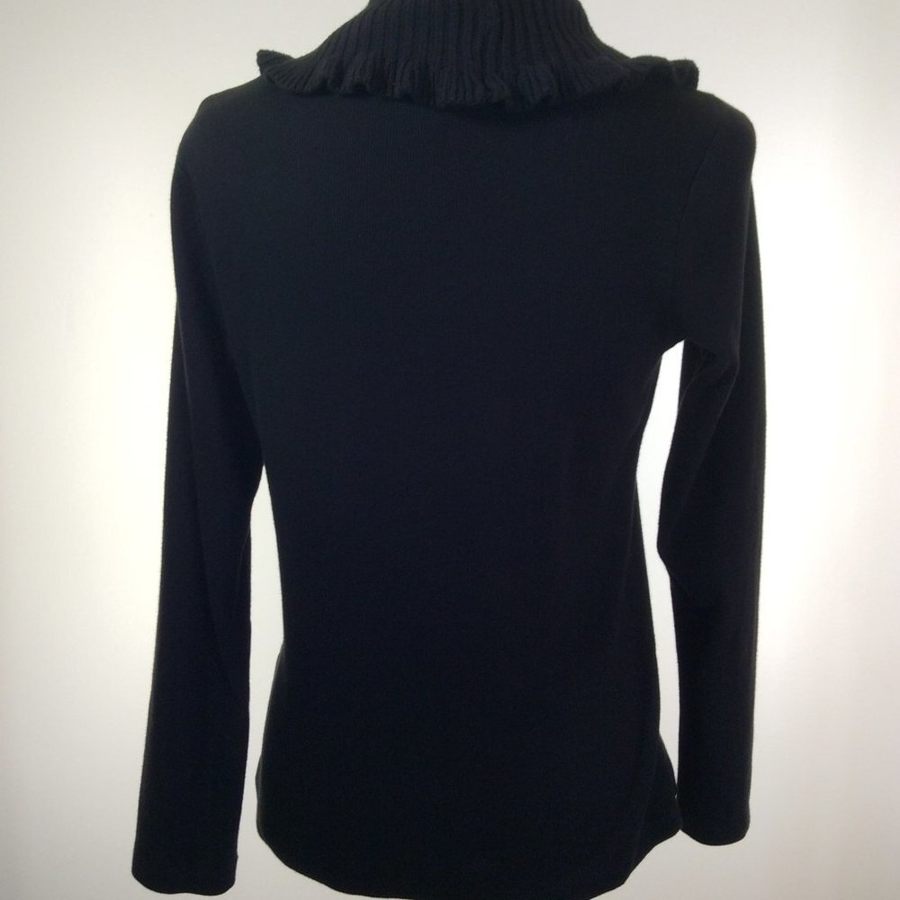 RAFAELLA Womens Top Size Medium Black Long Sleeve - Picture 6 of 12